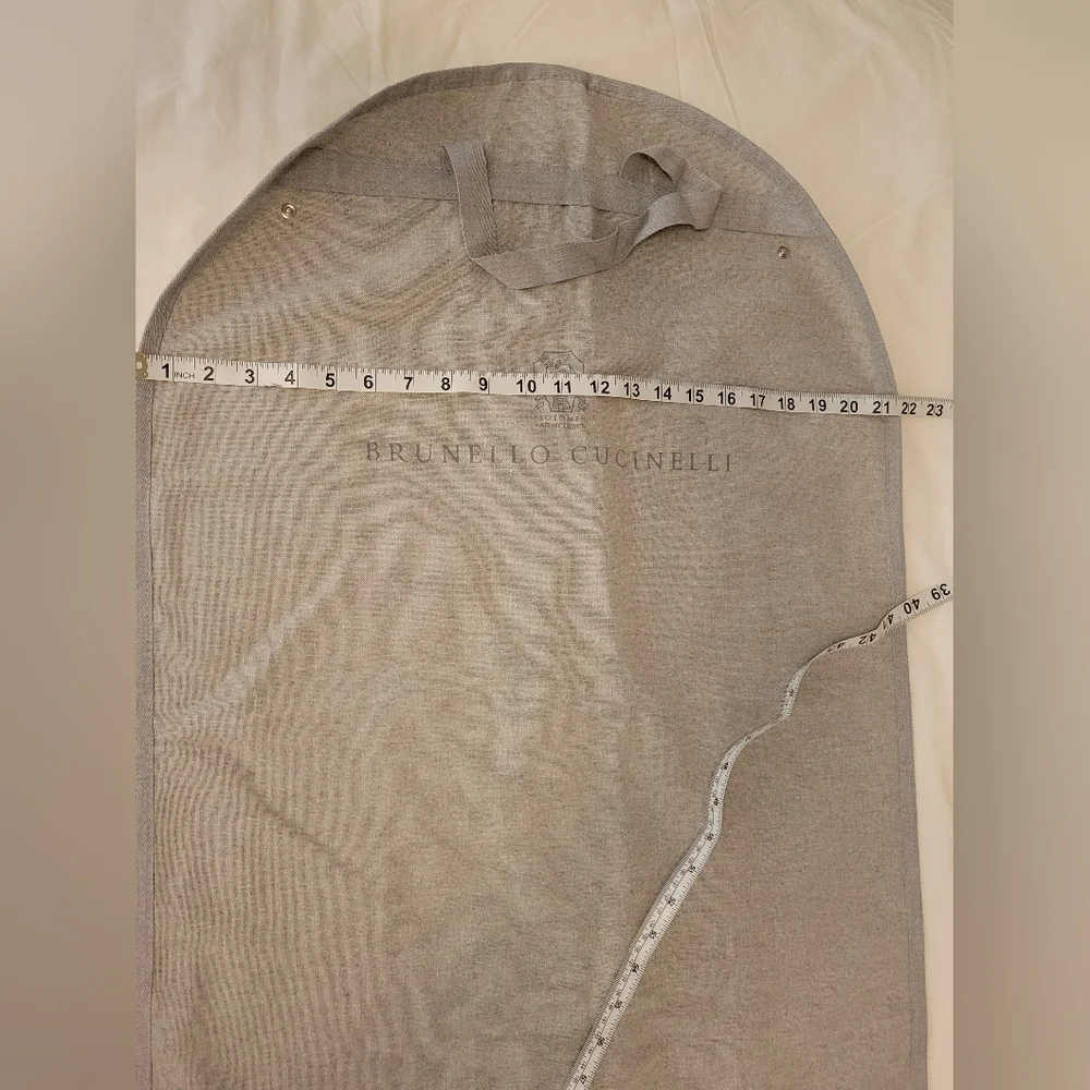 Brunello Cucinelli Gray Fabric Garment Bag with Handles – 33.5” x 20”